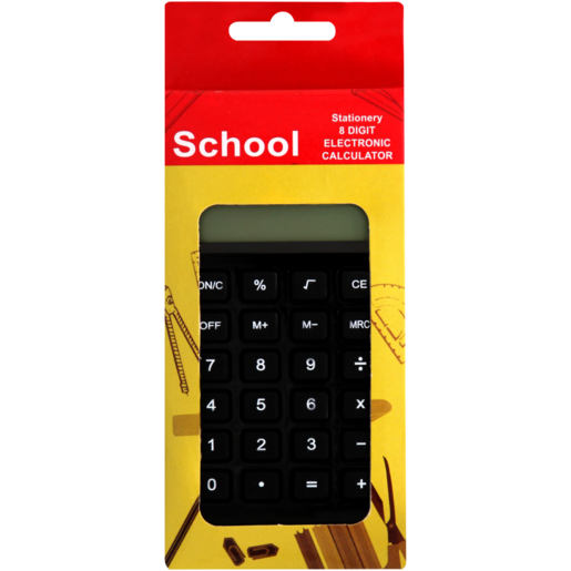 School Black 8 Digit Electronic Calculator