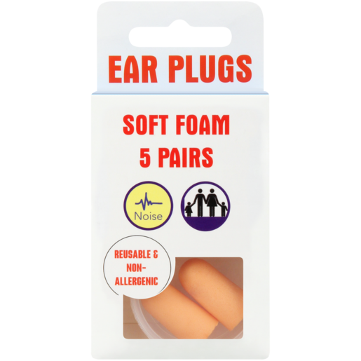 Econo Soft Foam Ear Plugs 5 Pack