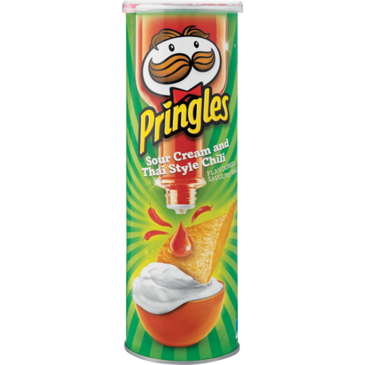 Pringles Sour Cream & Thai Style Chilli Flavoured Chips 110g