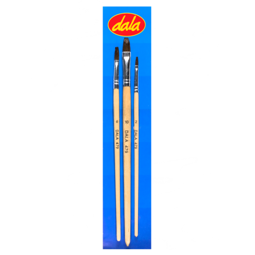 Dala 479 Flat Bristle Paint Brushes 3 Piece