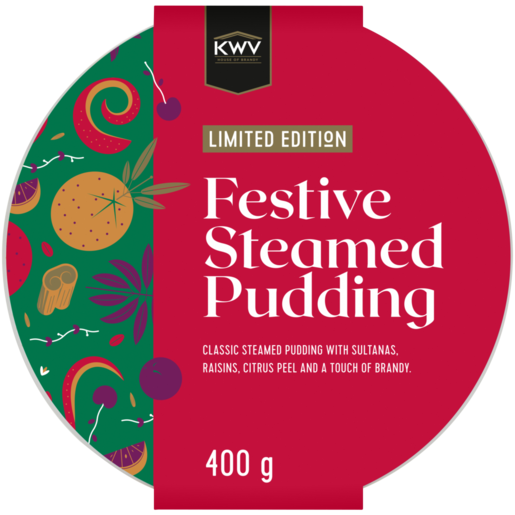 Limited Edition KWV Brandy Festive Steamed Pudding 400g