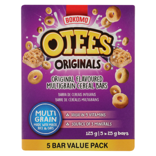 OTEES Originals Flavoured Multigrain Cereal Bars 5 x 25g