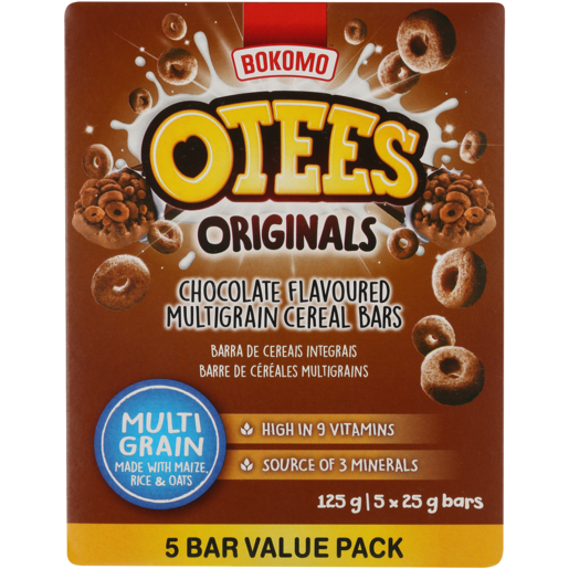 OTEES Originals Chocolate Flavoured Multigrain Cereal Bars 5 x 25g