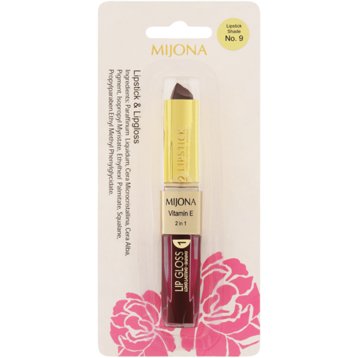 Mijona 2 In 1 Lipstick & Lip-gloss Shade No. 9