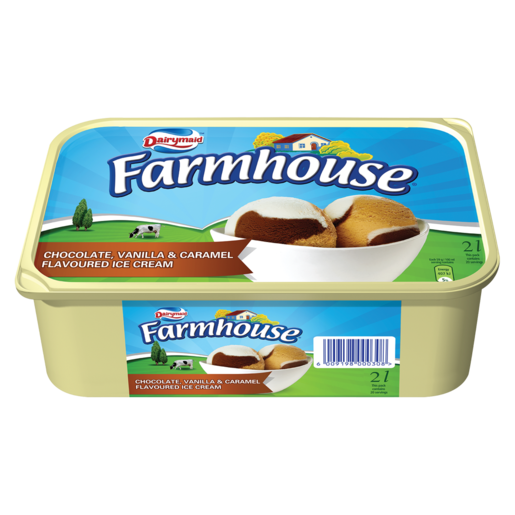 Farmhouse Chocolate, Vanilla and Caramel Flavoured Ice Cream Tub 2L