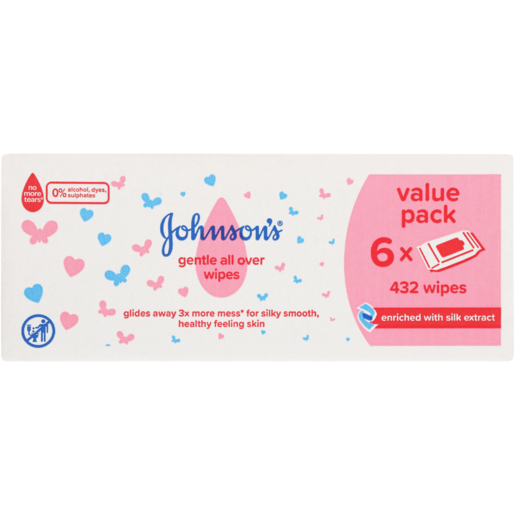 Johnson's Gentle All Over Baby Wipes 432 Pack