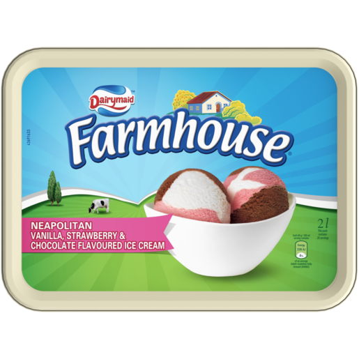 Dairymaid Farmhouse Neapolitan Flavoured Ice Cream 2L 