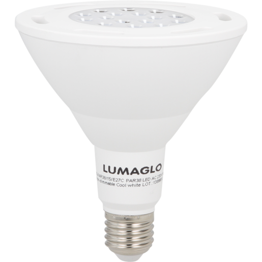 Lumaglo Cool White PAR38 LED Screw Globe 15W