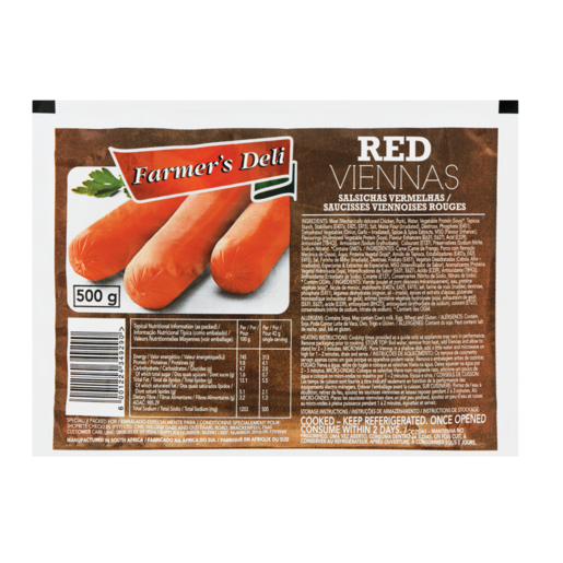 Farmer's Deli Red Viennas Pack 500g