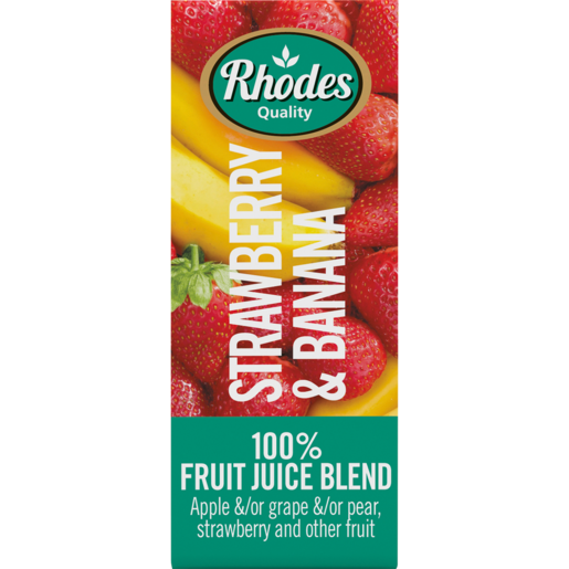 Rhodes 100% Strawberry & Banana Fruit Juice Blend Carton 200ml