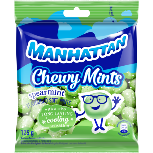 Manhattan Spearmint Flavoured Chewy Mints 125g 
