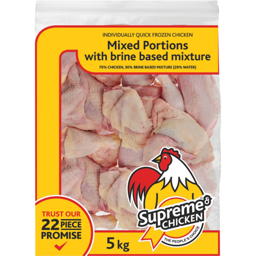 Supreme Chicken Frozen Mixed Chicken Portions With Brine Based Mixture 5kg