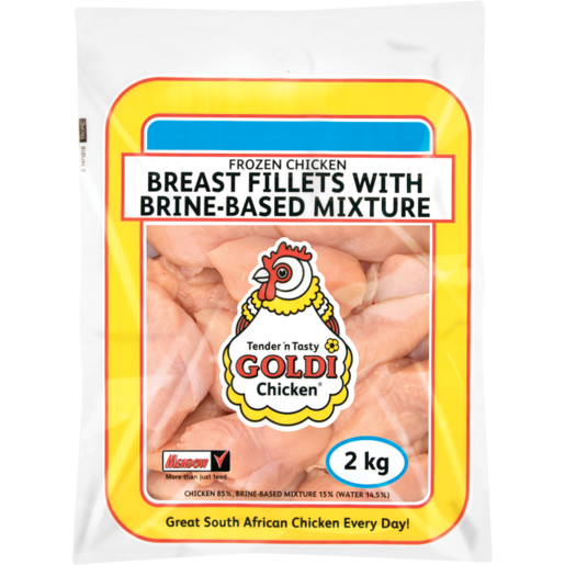 Goldi Chicken Frozen Chicken Breast Fillets With Brine-Based Mixture 2kg