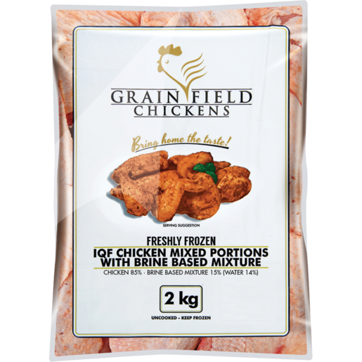 Grainfield Chickens Frozen Mixed Chicken Portions With Brine Based Mixture 2kg