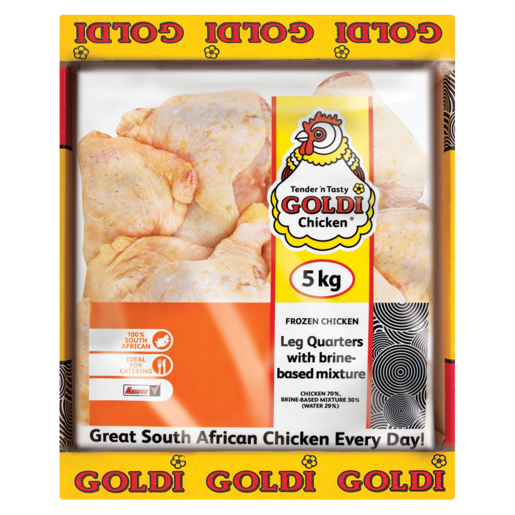 Goldi Chicken Frozen Chicken Leg Quarters With Brine Based Mixture 5kg