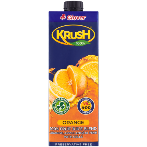 Krush 100% Orange Fruit Juice Blend Carton 1L
