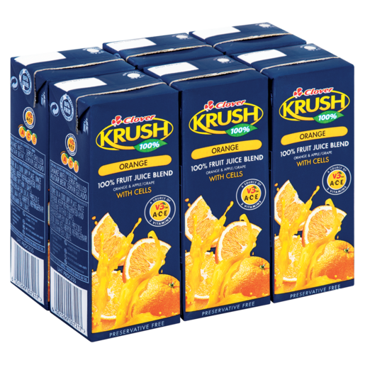 Krush 100% Orange Juice Blend Boxes 6 x 200ml
