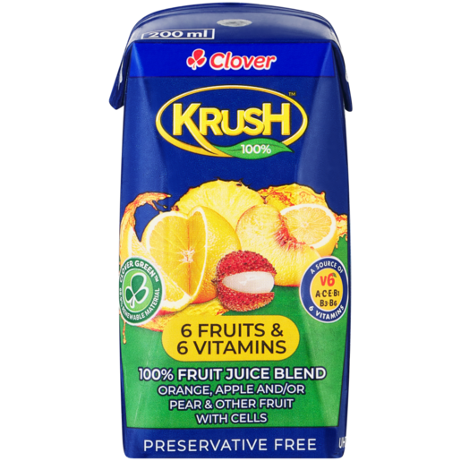 Krush 6 Fruits & 6 Vitamins 100% Fruit Juice Blend 200ml