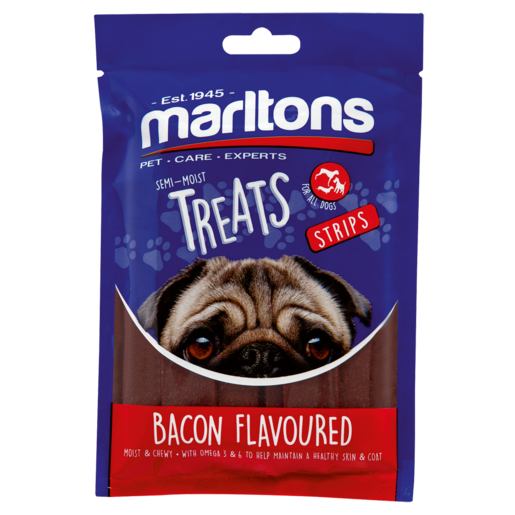 Marltons Semi Moist Bacon Flavoured Treat Strips 120g