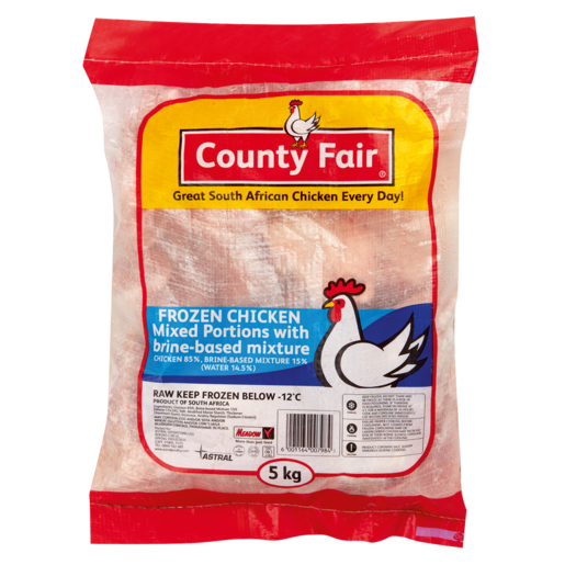 County Fair Frozen Chicken Mixed Portions With Brine Based Mixture 5kg