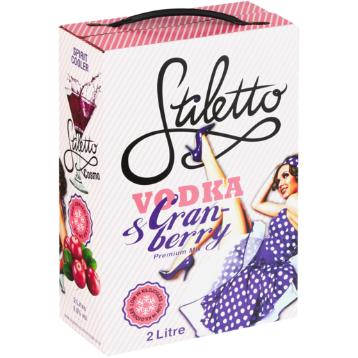 Stiletto Vodka & Cranberry Premium Mix Box 2L