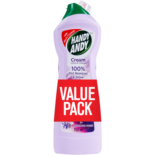 Domestos Lavender Multipurpose Bleach & Handy Andy Lavender Cleaning Cream Value Pack 2 x 750ml