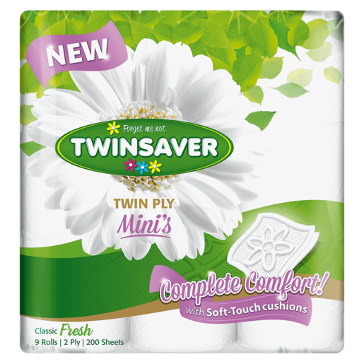 Twinsaver Twin Ply Mini's Classic Fresh Toilet Rolls 9 Pack