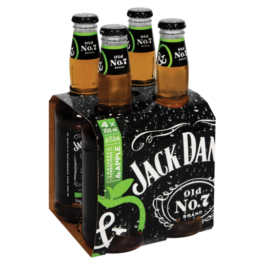 Jack Daniel's Whiskey & Apple Cooler Bottles 4 x 330ml