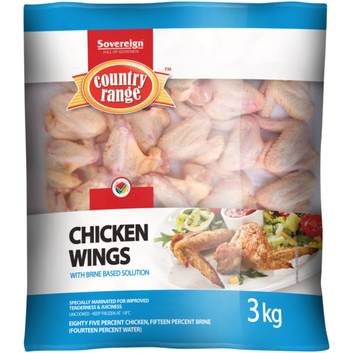 Country Range Frozen Chicken Wings In Brine 3kg