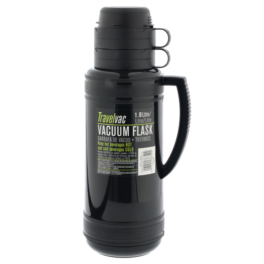 Travelvac Black Plastic Vacuum Flask 1.8L
