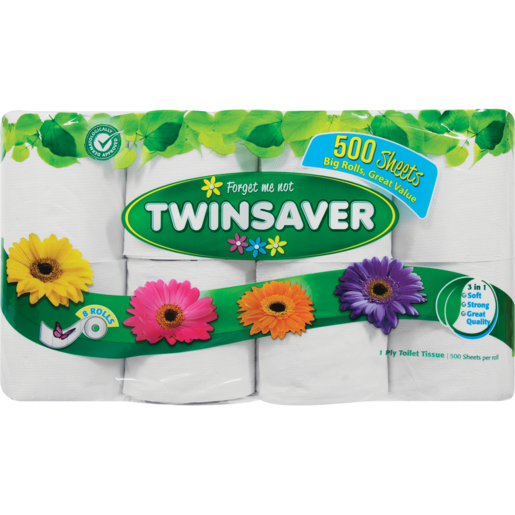 Twinsaver 1 Ply Toilet Rolls 8 Pack