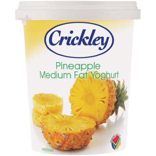 Crickley Medium Fat Flavoured Pineapple Yoghurt 500g