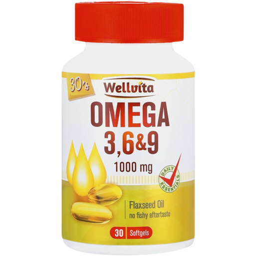 Wellvita Omega 3,6 & 9 1000mg Flaxseed Oil Softgel Capsules 30 Pack