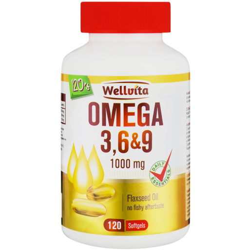 Wellvita Omega 3,6 & 9 1000mg Softgel Capsules 120 Pack