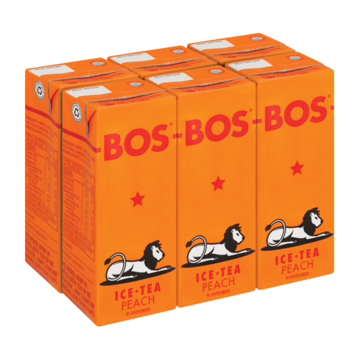 BOS Peach Flavoured RooiBOS Ice Tea 6 x 200ml