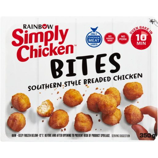 Simply Chicken Frozen Southern Style Breaded Chicken Bites 350g