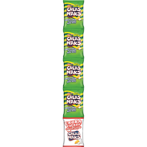 Cheas Naks Cheese & Onion Flavoured Maize Snack 5 x 22g