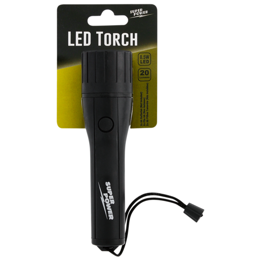 Super Power Black Plastic 20 Lumens LED Torch 0.5w
