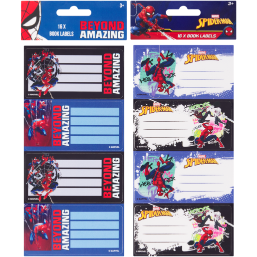 Marvel Spiderman Book Labels 16 Pack (Assorted Item - Supplied At Random)