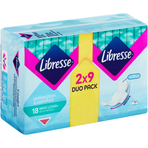 Libresse Protection & Comfort Duo Sanitary Pads 2 x 9 Pack