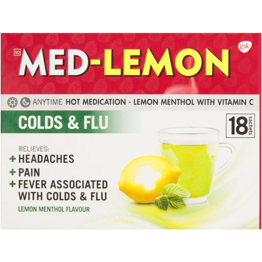 Med-Lemon Menthol Flu Remedy 18 Pack