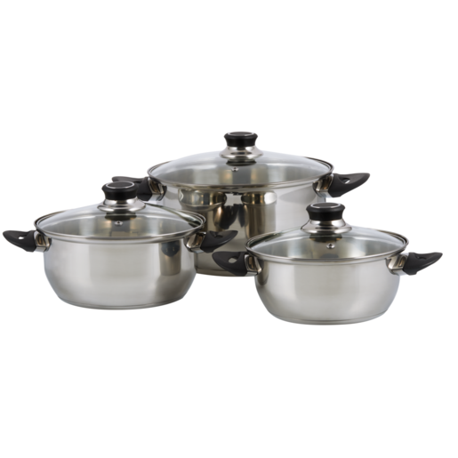 Majoré Silver Stainless Steel Cookware Set 6 Piece