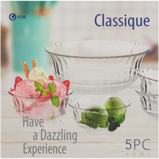 Kim Glass Classique Glass Bowls 5 Piece