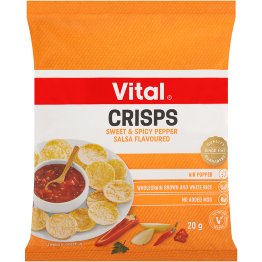 Vital Rice Crisps Sweet & Spicy Pepper Salsa Flavour 20g