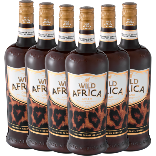 Wild Africa Cream Premium Liqueur Bottles 6 x 1L