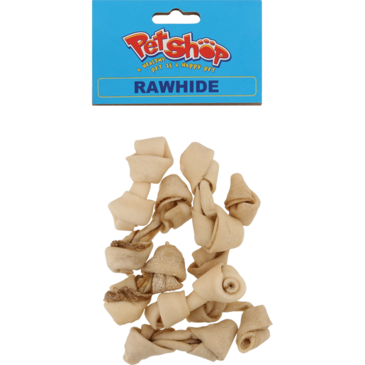Petshop Rawhide Mini Knotted Bones Dog Treats Pack