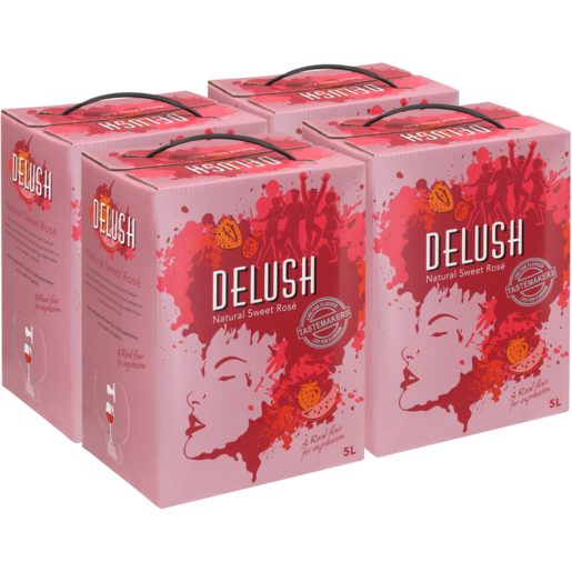Delush Natural Sweet Rosé Wine Boxes 4 x 5L