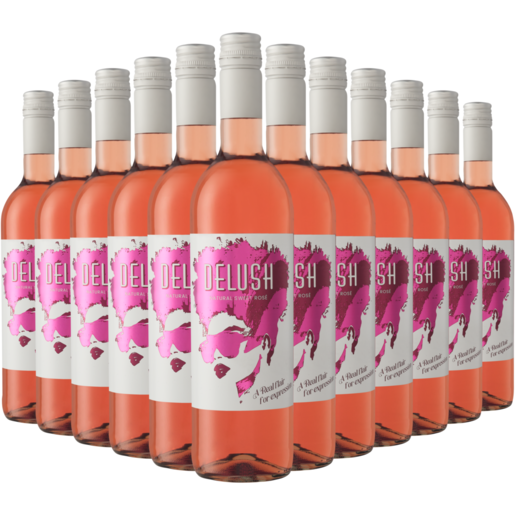 Delush Natural Sweet Rosé Wine Bottles 12 x 750ml 