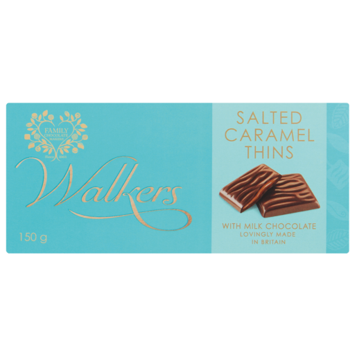 Walkers Salted Caramel Thins With Milk Chocolate 150g