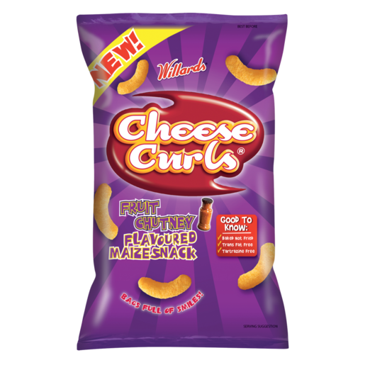Cheese Curls Fruit Chutney Flavoured Snack 150g